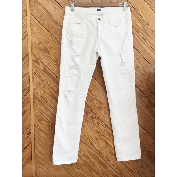 PAIGE Distressed Destroyed Midrise Skinny Jeans - Picture 2 of 6